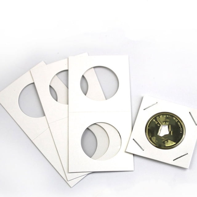 50 Pcs Album de Pièces Léger Petit Format Carton Lisse Porte-Tampons Petit Format Multi Sort Style Rétro Organisateur de Collection Souvenir Rigide Blanc 10