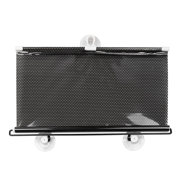 125x58cm Cortinilla Retráctil Negra Protector Solar de Parabrisas de Coche