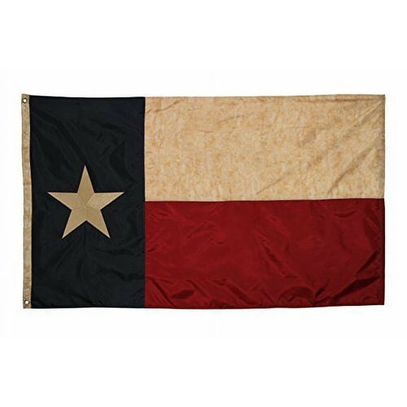 3x5 Embroidered Texas Vintage Flag (Premium Grade 210D Polyester) 3' X 5'