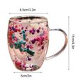 thumbnail image 2 of Double Layer Glass Coffee Mug With Handle, Insulated Layer Flowers Coffee Cup With Gypsophila Flower For Mothers Day Gifts, 2 of 4