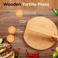 thumbnail image 4 of Prensa de Tortillas de Madera Prensa de Tortillas de Madera de 10 Pulgadas, con Rodillo y 50 Piezas de Papel Pergamino, para Hacer en Casa, 4 of 5