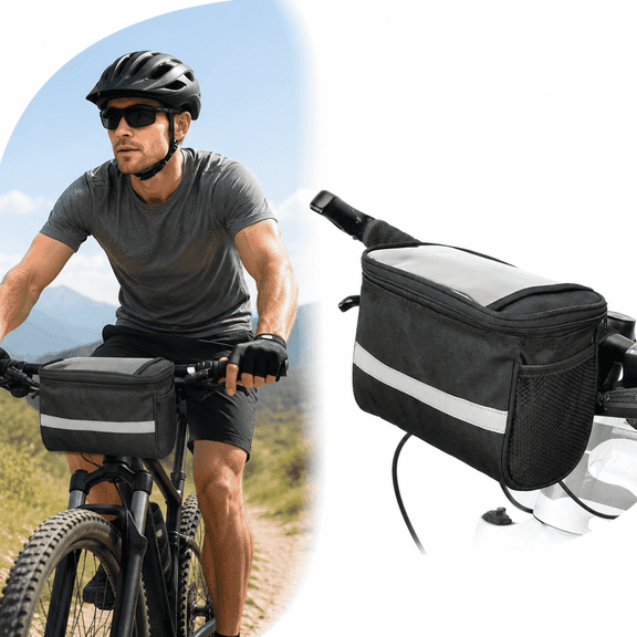 Bicycle Basket Front,Bike Handlebar Bag,MTB Accessories,Bike Bags for Bicycles,Bike Frame Bag,Insulated Front Bicycle Basket Cooler Pannier Bag with Reflective Strip