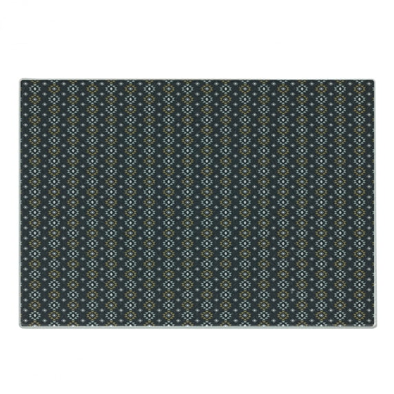 Geometric Cutting Board, Tribal Inspired Rhombuses and Triangles Pattern, Decorative Tempered Glass Cutting and Serving Board, in 3 Sizes, by Ambesonne