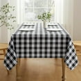thumbnail image 5 of Checkered Tablecloth Rectangle Waterproof Gingham Table Cloth Washable Buffalo Plaid Table Cover Wrinkle Free for Kitchen, Dining and Outdoor Picnic, 52 x 70 Inch, Light Blue and White, 5 of 6