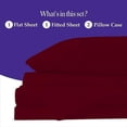 thumbnail image 3 of 800 Thread Count 100% Egyptian Cotton Sheet Set, 4 Pc Set, Sateen Weave,Soft Luxury Bedding, Fits Upto 15" Inch Deep Pocket (Burgundy Solid, Twin Size), 3 of 7