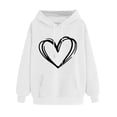 thumbnail image 2 of PNTUTB Fashion Women's Valentine's Day Graphic Long Sleeve Casual Loose Pullover Hooded Drawstring Sweatshirts with Pocket, 2 of 6