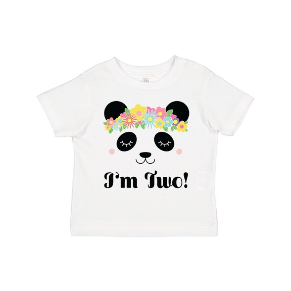 Inktastic 2nd Birthday Panda Face 2 Year Old Girl Girls Toddler T-Shirt