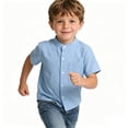 thumbnail image 4 of LIBRCLO Toddler Button Down Shirts for Boys Size 2 Years with Pocket Short Sleeve Dress Shirts Casual Solid Color Shirt Yellow, 4 of 5