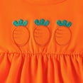 thumbnail image 5 of Girls' Lace Trimmed Long Sleeve Cute Carrot Skirt Set With Easter Striped Pants, Two Piece Set Orange 3Y-4Y, 5 of 7