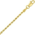 thumbnail image 2 of Floreo 10k Yellow Gold 6mm Diamond Cut Hollow Rope Chain Necklace, 2 of 2