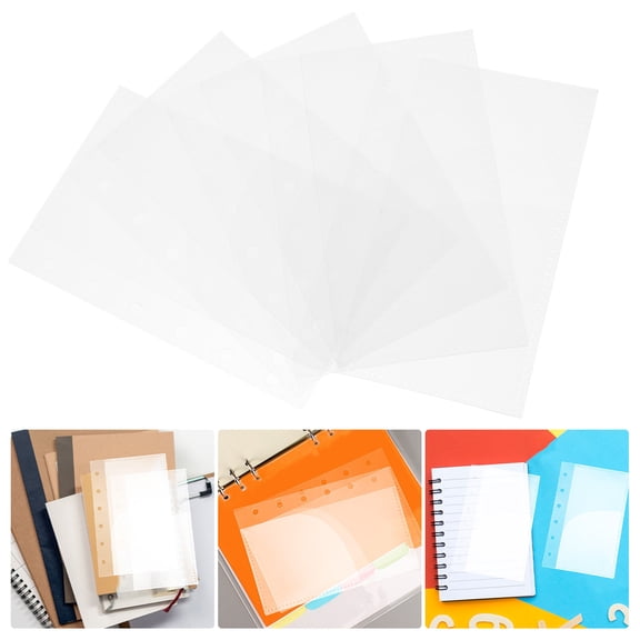 5Pcs Replaceable Portable Multi use Binder Pockets Budget Friendly