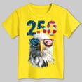 thumbnail image 2 of mgoYE 250th American Anniversary Gifts for Boys Girls Girls Boys American Flag Shirt 4th of July T-Shirt Patriotic Short Sleeve Tee USA Flag Stripe Star Summer Blouse Tops(Yellow,5-6 Years), 2 of 5