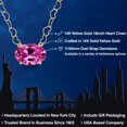 thumbnail image 2 of Gem Stone King 14K Yellow Gold Pink Created Sapphire Pendant Necklace for Women | 4.50 Cttw | Gemstone September Birthstone | Oval 11X9MM | With 18 inch Chain, 2 of 6