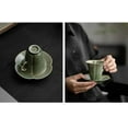 thumbnail image 3 of Coffee Cup With Coaster Set Office Tea Infuser Tea Bowl Yue Kiln Celadon Retro Handmade Tea Cup, 3 of 17