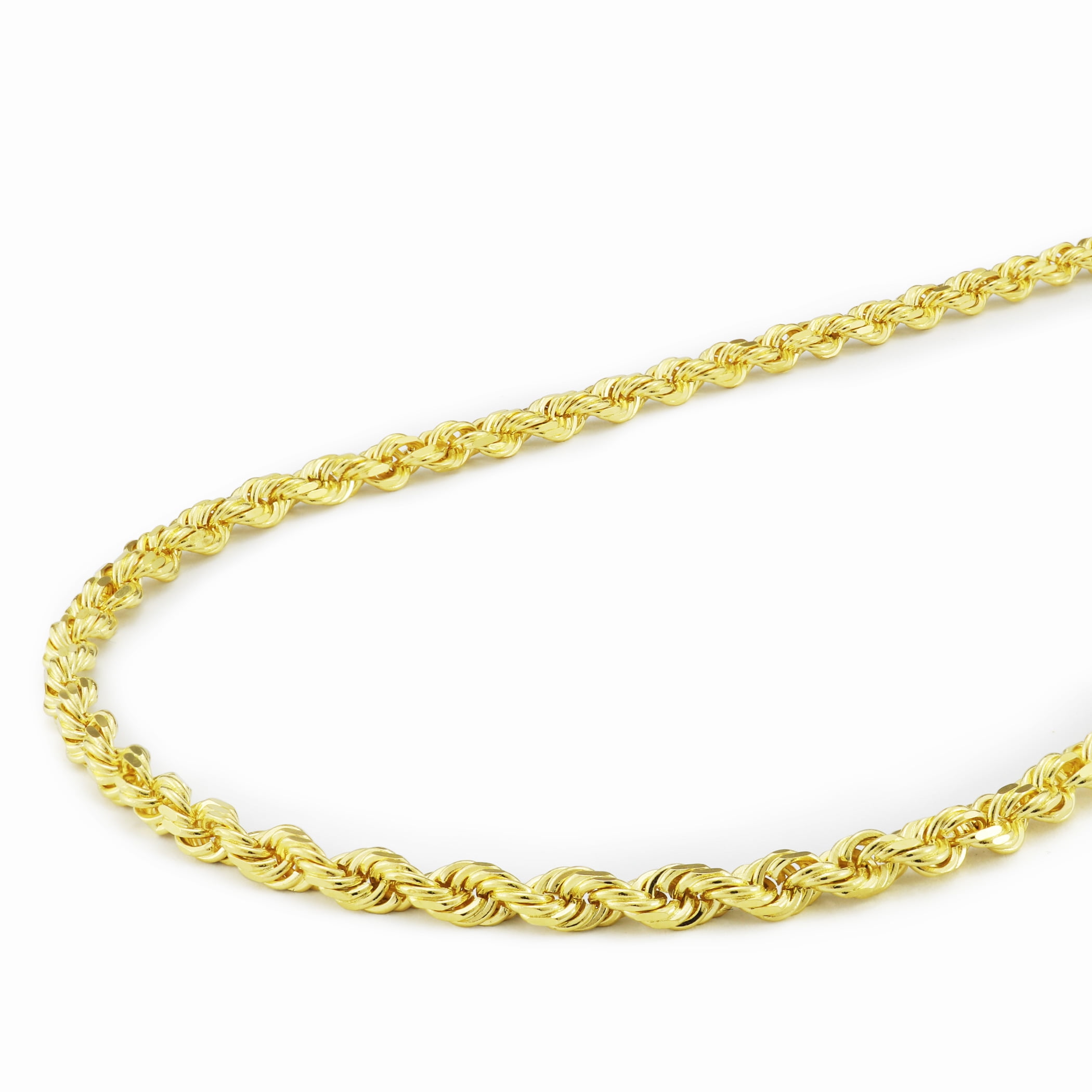 Nuragold 14k Yellow Gold 3mm Rope Chain 