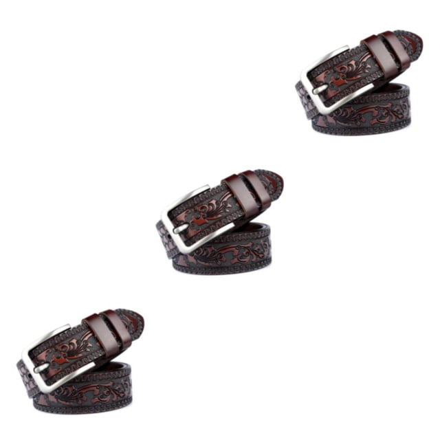 Thinsony Fashionable And Functional Fashion Printing Belt For Men Flexible And Smooth Coffee 105cm 3Set