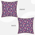 thumbnail image 3 of Haiem Skull colorful flower daisy Print Velvet Soft Solid Decorative Square Throw Pillow Covers Set with Elegant Piping Christmas Cushion Case for Sofa Bedroom Car-18"x18", 3 of 8