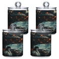 thumbnail image 2 of WOBOGO Shaped Like A Mushroom Transparent Plastic Jar 2pcs Cotton Swabs Balls Pads Floss Stick Dispenser Bathroom Vanity Storage Organizer, 2 of 7