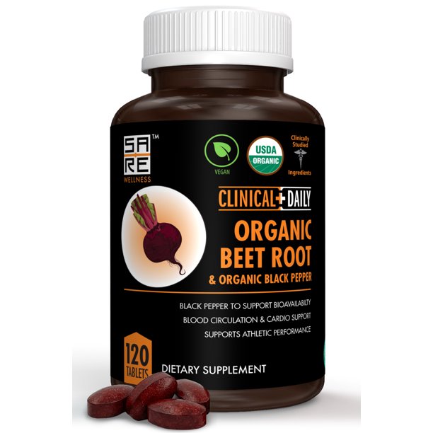 CLINICAL DAILY USDA Organic Beet Root Powder Tablets for Fast