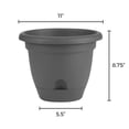 thumbnail image 6 of Bloem Lucca Self Watering Planter W/ Saucer 11 x 8.75 Plastic Round Charcoal Gray, 6 of 6