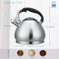 thumbnail image 6 of Easyworkz Whistling Stovetop Tea Kettle Stainless Steel Hot Water Tea Pot, 3L, Brushed Silver, 6 of 9