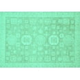 thumbnail image 1 of Ahgly Company Machine Washable Indoor Rectangle Oriental Turquoise Blue Modern Area Rugs, 6' x 9', 1 of 4