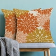 thumbnail image 2 of Fall Burnt Orange Outdoor Pillow Covers 18x18 Inch Set of 2 Mustard Yellow Coral Dahlia Floral Decor Throw Pillows Modern Geometry Flower Decorative Cushion Cases for Sofa Couch Bed Decorations, 2 of 6