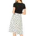 thumbnail image 4 of MODA NOVA Juniors Belted Elastic Waist Vintage A-Line Midi Skirt, 4 of 6
