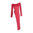 thumbnail image 6 of THDHVS Long Sleeve Dress for Women,Womens Dresses,Solid Color Long Sleeve T Shirt Dress with Asymmetric Hem for Yoga or Casual Red, 6 of 6