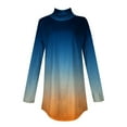 thumbnail image 4 of Ydkzymd Long Sleeve Shirt Womens Blue color block Trendy Undershirts for Women Plus Size Turtleneck Tie Dye Tunic Shirts Thermal Petite Plain Blouses M, 4 of 4
