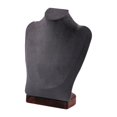 thumbnail image 2 of Expositor de collares, soporte para bustos, soporte para joyas, estante de almacenamiento, cadena para colgantes Terciopelo gris oscuro, 2 of 9