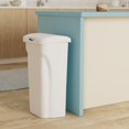 thumbnail image 2 of Efficient Kitchen Trash Can with Dual Swing Lid, 2-Pack, Waste Basket Fits in Narrow Spaces for Commercial, Home Office, Dorm, Easy to Clean, 40 Quart, White, 2 Count, 2 of 8