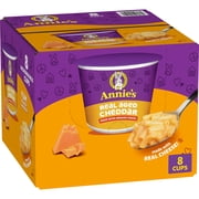 Annie's Real Aged Cheddar Cheese with Organic Macaroni, Microwavable Cups, 8 Count, 16.08 oz