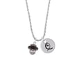thumbnail image 2 of Delight Jewelry Silvertone Black Center Spinner Silvertone Script Initial Disc - Q - Charm Necklace, 20"+3", 2 of 4