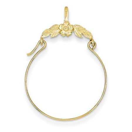 14k Yellow Gold Polished Floral Pendant Holder
