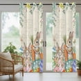thumbnail image 5 of Outdoor Curtains for Patio Waterproof, Spring Easter Outdoor Privacy Panels Grommet, Rabbits Eggs Eucalyptus Branches Flowers Blackout Outside Curtains for Porch/Cabana 54"x108", 2 Panels, 5 of 8