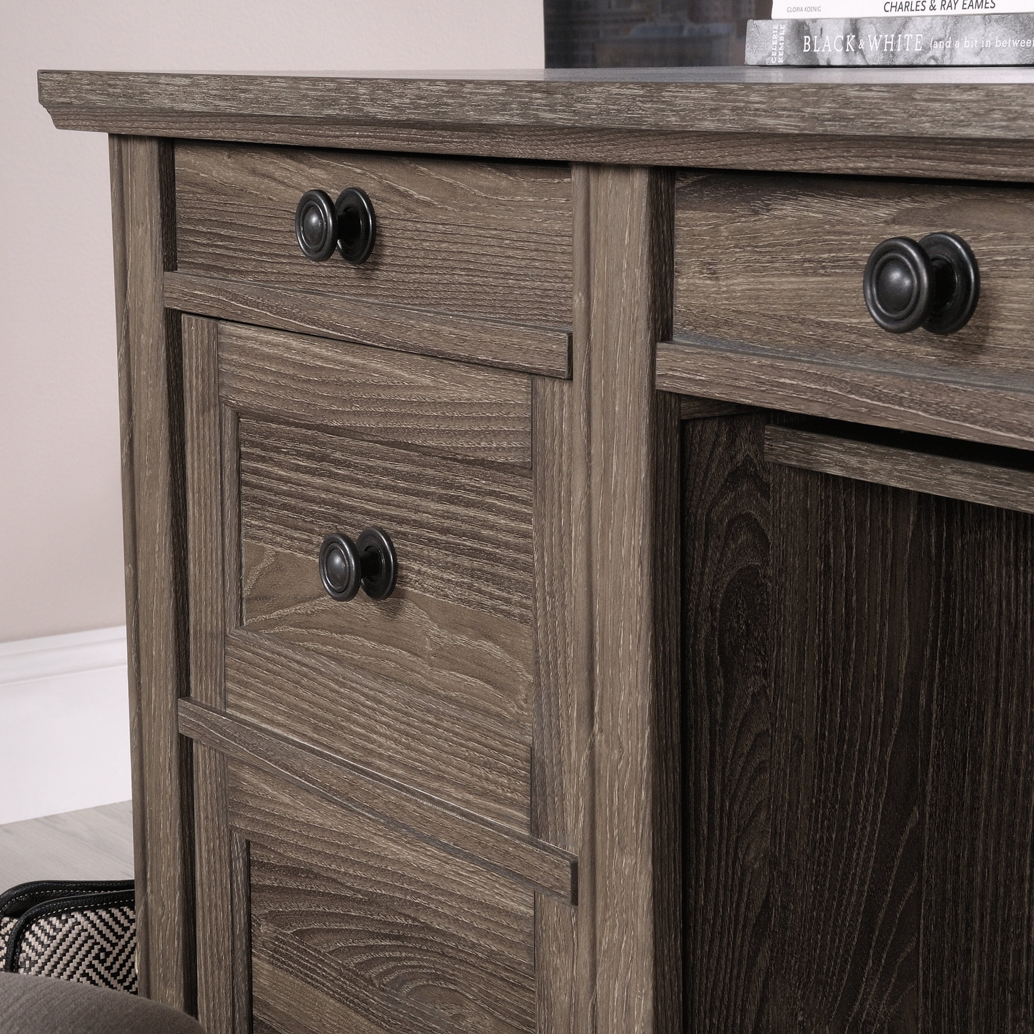 Sauder Hammond Executive Desk, Emery Oak Finish