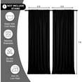 thumbnail image 3 of XWZO Black Curtains 2 Panels for Patio, Lightweight Room Darken Photography Backdrop Curtain Drapes with Rod Pockets for Home/Holiday/Party Decor, 5ft x 7ft, 3 of 7
