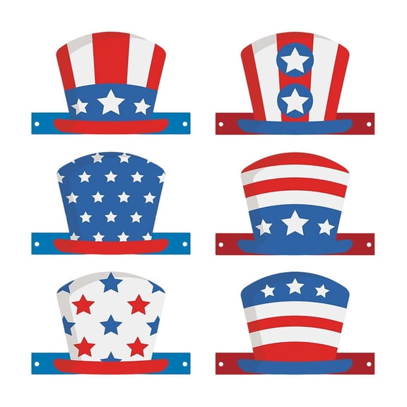 Memorial Day Saving!4th of July Decorations, 6Pcs Paper Party Hats For Outdoor Indoor Yard Garden Independence Day Party Supplies
