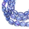 Glass Oval Beads with Splatter, Blue