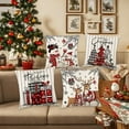 thumbnail image 4 of Lunxisen 8 Pcs Christmas Throw Pillow Covers, Xmas Decorations Cushion, Retro Santa Claus Pillowcase, Winter Holiday Decorative Pillow Case, Indoor Home Bedroom Couch Decor, 4 of 8