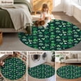 thumbnail image 5 of Round Area Rugs Collection 3.3 Ft, St. Patrick's Day Non-Slip Residential Carpet, Shiny Shamrocks Green Botanical Leaves Indoor Crawling Mats Doormat Runner Rugs Play Mat for Bedroom, 5 of 8