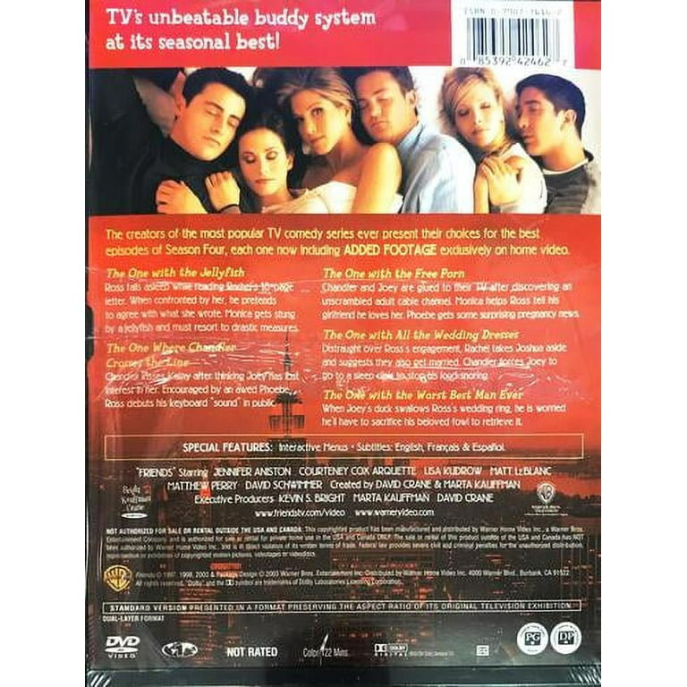 FRIENDS Fourth Season 4 Complete - 4 X DVD Spanish English Region