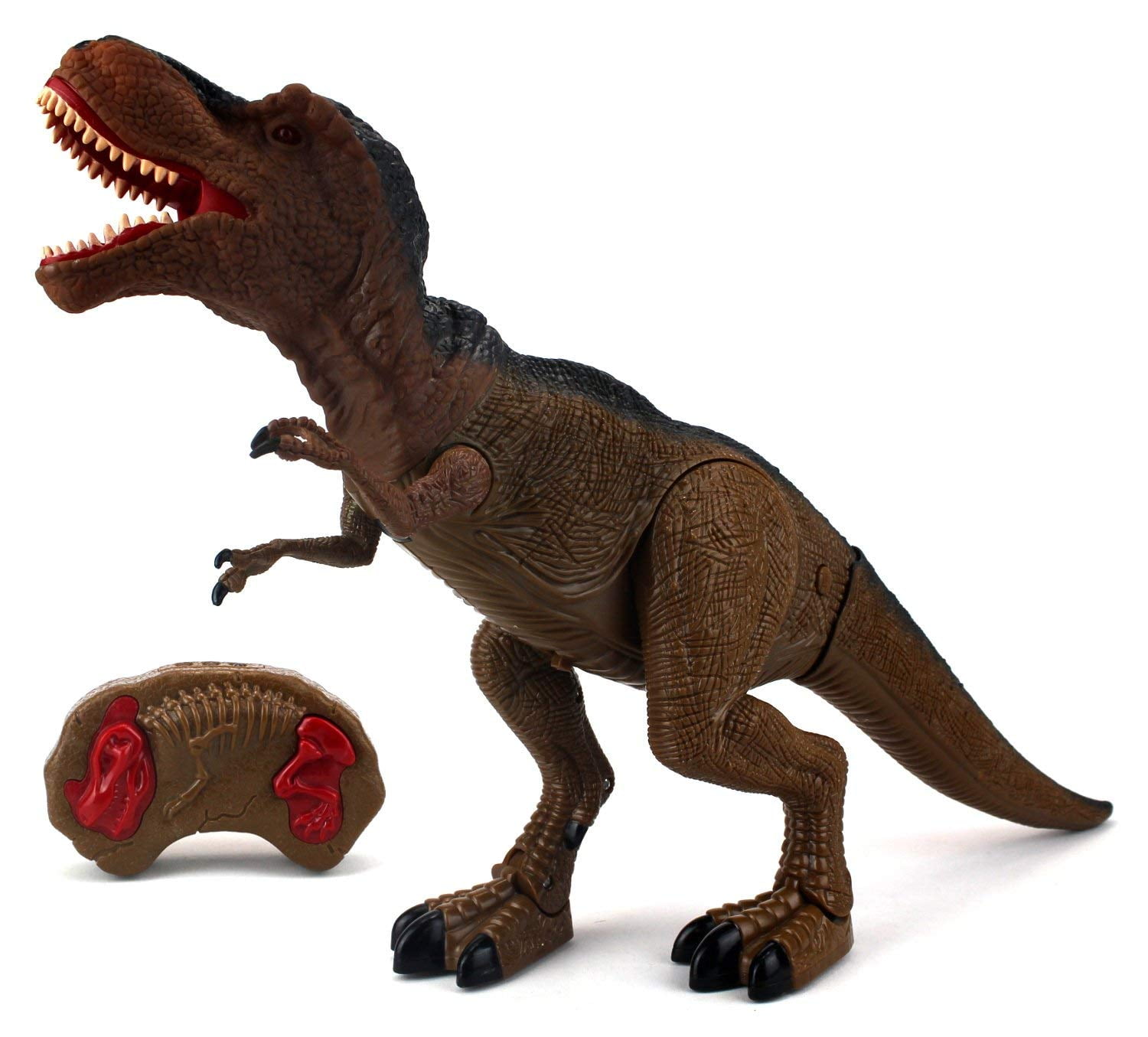 T-Rex Battery Operated Remote Control Walking Toy Dinosaur Figure w/ Shaking Head, Walking