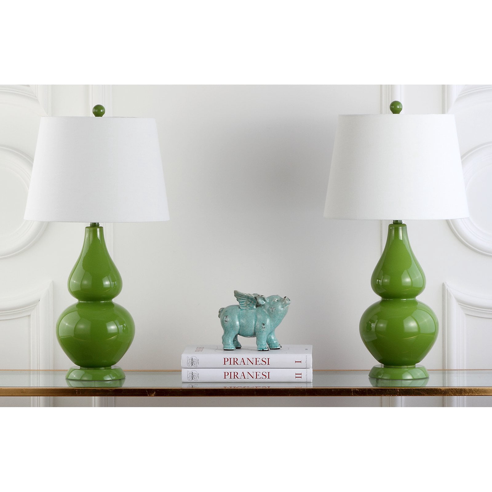 Safavieh Cybil LIT4088 26 in. G Double-Gourd Solid Table Lamp , Set of 2