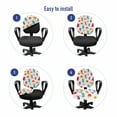 thumbnail image 4 of Cartoon Office Chair Slipcover, Funny Monsters Scary Characters Spooky Beasts Themed Devils Illustration, Protective Stretch Decorative Fabric Cover, Standard Size, Multicolor, by Ambesonne, 4 of 5
