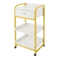 thumbnail image 6 of Gold Rolling Salon Storage Cart with Drawer and Shelves, 55LBS Capacity Barber Trolley on Wheels with 2 Brakes, Multi-Tier Hairdressing Organizer for Beauty Supplies Tools Home Salon, 6 of 11
