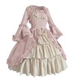 thumbnail image 4 of Jacenvly New Vintage Dresses for Women Fashion Women Vintage Gothic Court Collar Patchwork Bow Dress Women Evening Dresses Pink Xxxl, 4 of 5