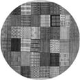thumbnail image 1 of Ahgly Company Indoor Round Checkered Gray Modern Area Rugs, 5' Round, 1 of 1