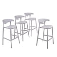 thumbnail image 1 of Set 4 Bancos Bar Cocina Desayunador Barra Respaldo Plástico Gris, 1 of 5
